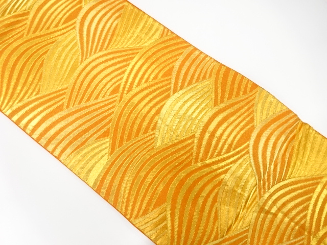 アンティーク　波模様織り出し袋帯（着用可）